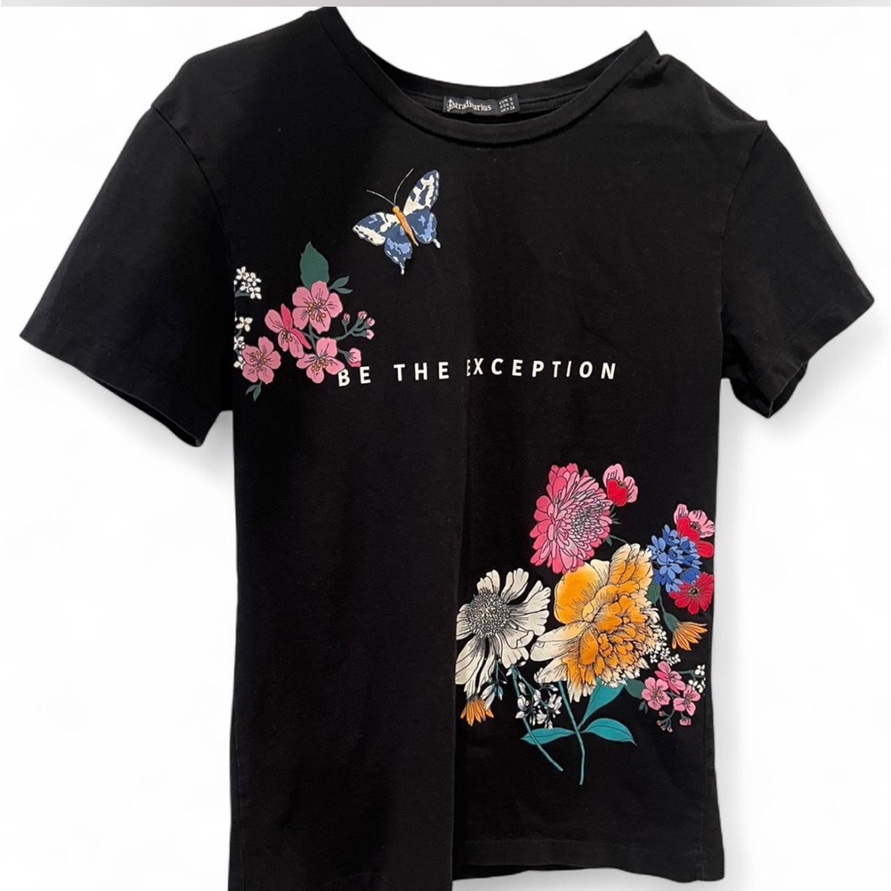 Floral T-Shirt with Motivational Message